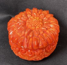 RAVISSANTE BOITE EN VERRE ART DECO CURT SCHLEVOGT MODELE CHRYSANTHEME Ca. 1930