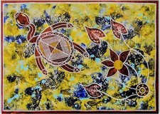 Peinture aborigène d’Australie – Œuvre unique avec certificat