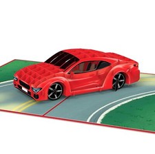 ® Carte pop-up voiture de sport - Carte d'anniversaire 3D avec voiture pour h...