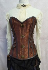 Corset steampunk cosplay marron déguisement neuf