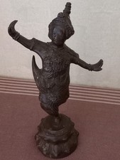 Statuette Bronze Danseuse thaïlandaise  XIX sculpture orientale ancienne 
