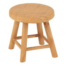 Tabouret Rond Cannage en Rotin