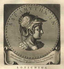 Portrait Empereur Théodose III 3 Empire Byzantin gravure originale 18ème