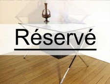 Bureau design Franco Albini édité par Knoll 1950, parfait état, verre,chrome...