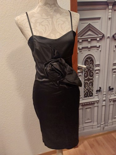 Robe satin noir - robe,