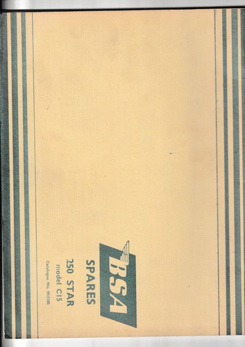 Bsa spares 250 - model, c15