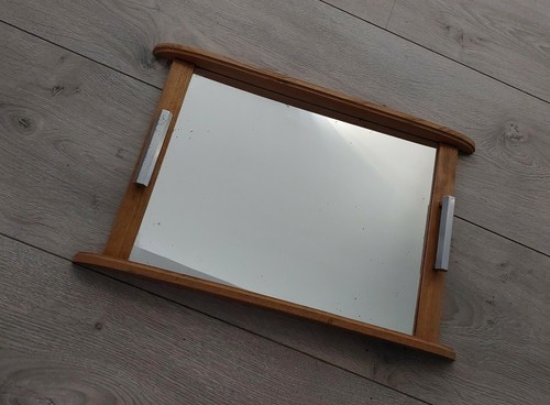 Ancien plateau miroir poignée - miroir,
