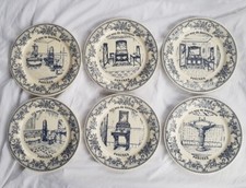 6 assiettes édition limitée "100 ans de Sanitaire Porcher", Gien France 