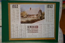 Calendrier  Almanach PTT 1953 COTTAGE NORMAND - VERSO- 1ER CALENDRIER POSTAL