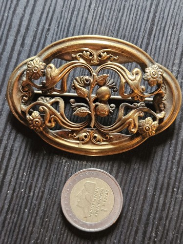 Ancienne broche métal doré - métal,