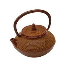 Miniature petite théière en fonte marron collection dînette japonaise