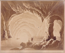 20,5x25 - Italia CAPRI Roberto Rive c.1868 - La grotte bleu d'après une gouache