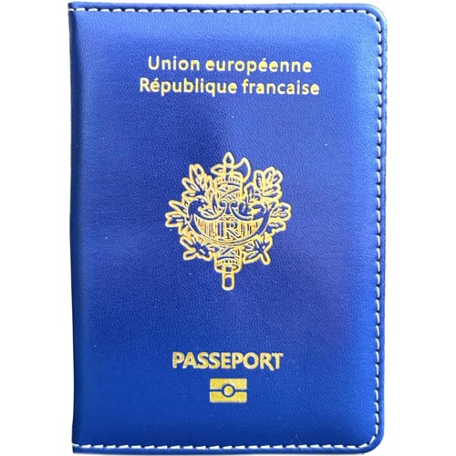 Porte passeport cuir bleu - bleu,