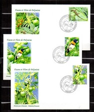 POLYNESIE FRANCAISE "Faune et Flore" Lot de 3 Enveloppes 1er Jour 2013
