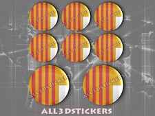 8 x Autocollant ROND Résine