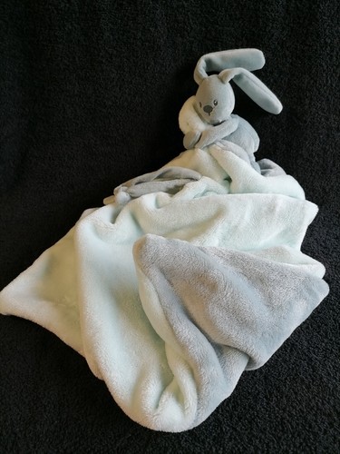 Doudou lapin couverture bleu - couverture,