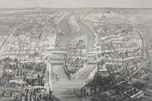 Paris moyen âge gravure - au, moyen-âge