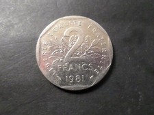 FRANCE pièce de 2 FRANCS SEMEUSE 1981, TTB, VF COIN (EX B)