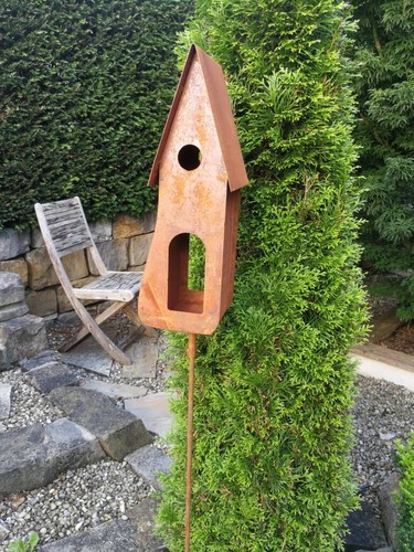 Nichoir oiseaux rouille - à,