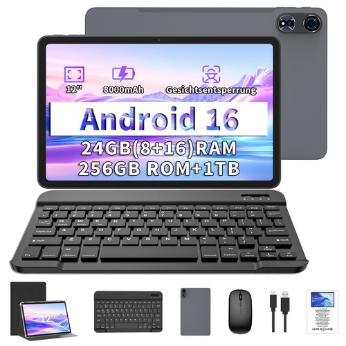 Tablette pouces android 16 - tablette, 12