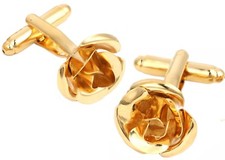 3D Anglais Or Fleur Rose Mariage Manchette Liens Cadeau Hommes Par