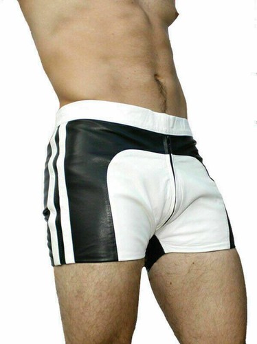 Homme véritable cuir short - véritable,