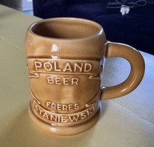  Chope à bière ancienne « POLAND BEER »  Frères Staniewski. Manufacture Desvres