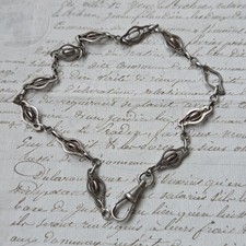 Chaine de Montre CHATELAINE XIXè Argent Et Plaqué Or Watch Guard Chain 19thC