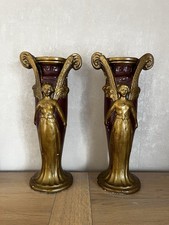 Paire vases Art déco femme