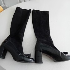 ROBERT CLERGERIE Bottes chaussette cuir Velours  noir 37 EXCELLENT ETAT