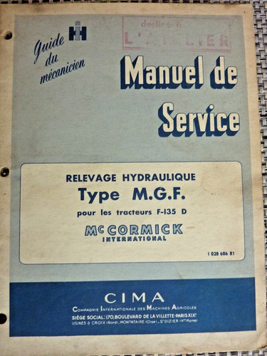 Manuel service cormick - manuel,
