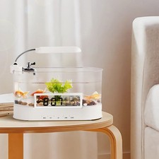 Lampe de Bureau LED Horloge d'Aquarium Décoration de Bureau Circulation d'Eau A