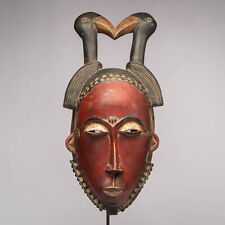 FR0986 MASQUE BAOULE AVEC SOCLE COTE D'IVOIRE AFRIQUE ART TRIBAL AFRICAIN