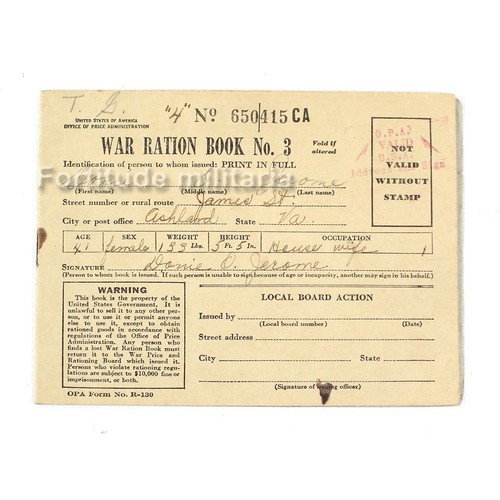 Livret coupons war ration - coupons, "