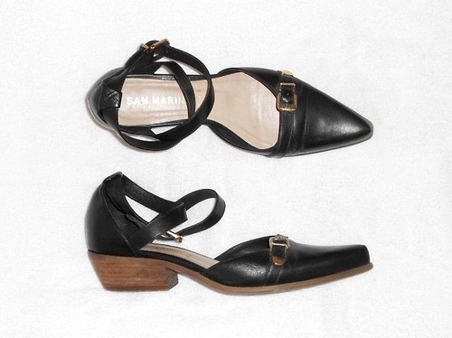 San marina escarpins cuir noir - cuir,