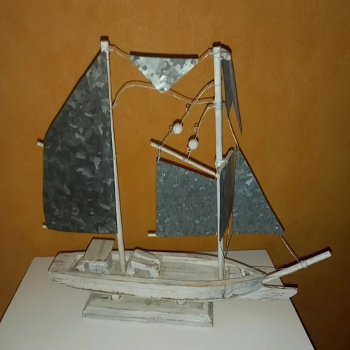 Bateau miniature bois et - bateau, en