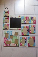 Ensemble cadres photos et tableau noir salon chambre bureau