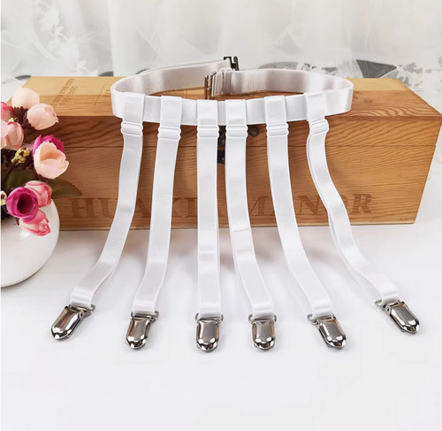 porte jarretelle blanc metal