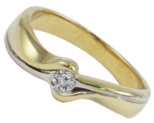 9ct jaune diamant 10ct - jaune, 0.10ct