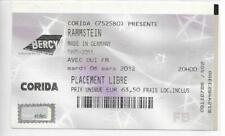 RARE / TICKET BILLET DE CONCERT - RAMMSTEIN : LIVE A PARIS ( FRANCE ) 2012