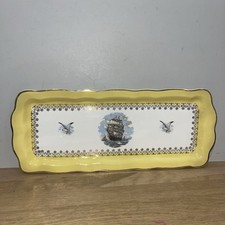 Plat À Cake Rectangulaire Faïence Digoin & Sarreguemines Décor Bateau Voilier