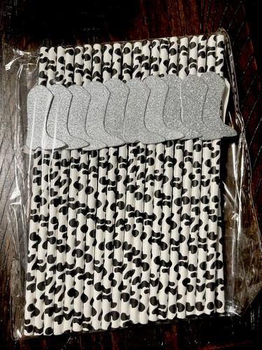 Party paper straws cow print - party,