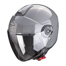 Casque Jet Moto Scorpion Exo City Ii Solide Gris Ciment Double Visière Scooter