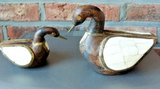 2 figurine canards en bois