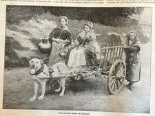 1900 ATTELAGE DE CHIENS  - LA VIE AU GRAND AIR