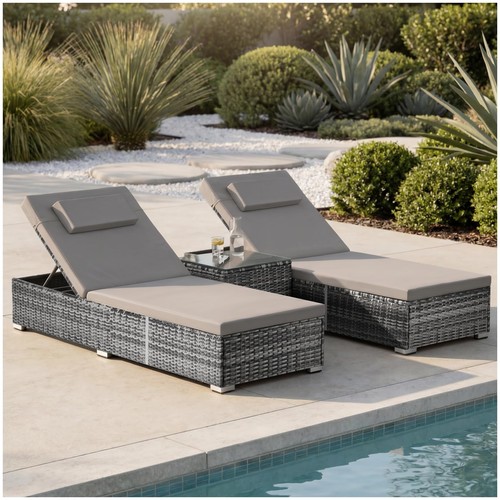 Tectake chaise longue double - tectake®,