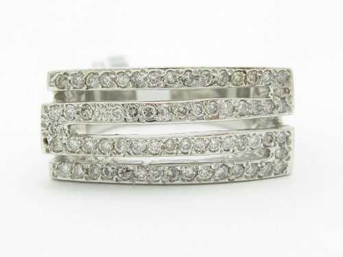 Bague large blanc - en, or