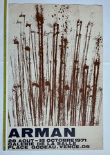 Arman Galerie de la salle 1971 lithograph vintage poster