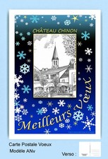 CP ANv 58202 CARTE POSTALE VOEUX BLEU 58 CHATEAU CHINON