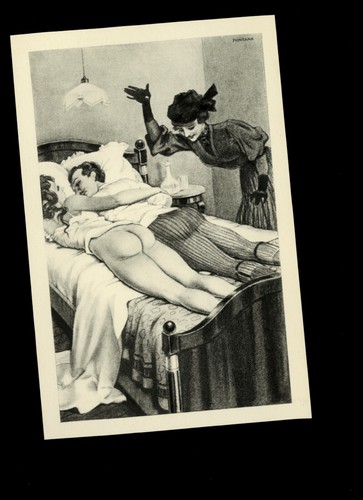 Gravure 1930 bdsm fessée - gravure,